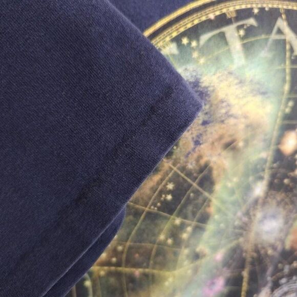 Vintage Hubble Star Show T Shirt Mens Size Medium Blue Crop Top Outer Space - Picture 6 of 7